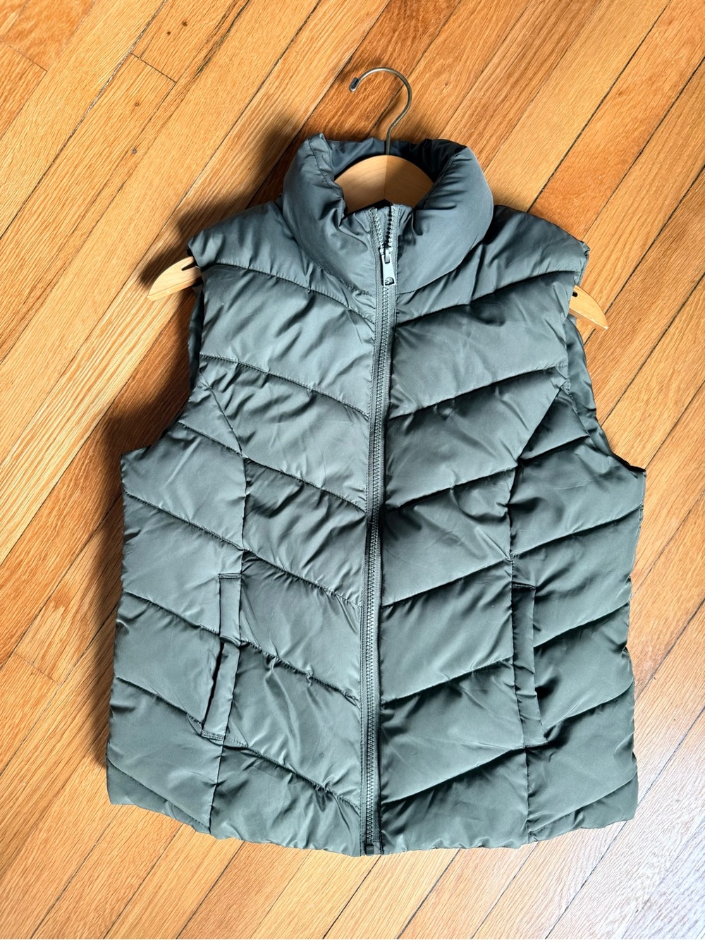 Cole Haan Olive Green Quilted Puffer Vest